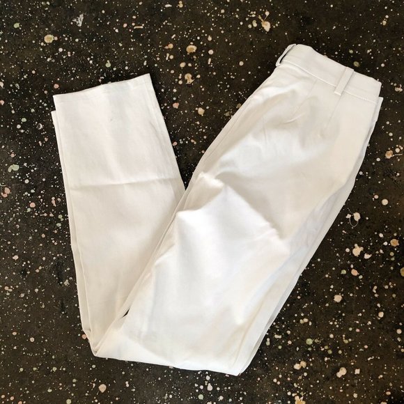 SPRWMN Trouser Pants White Leather Lamb Skin Crop - Picture 9 of 15